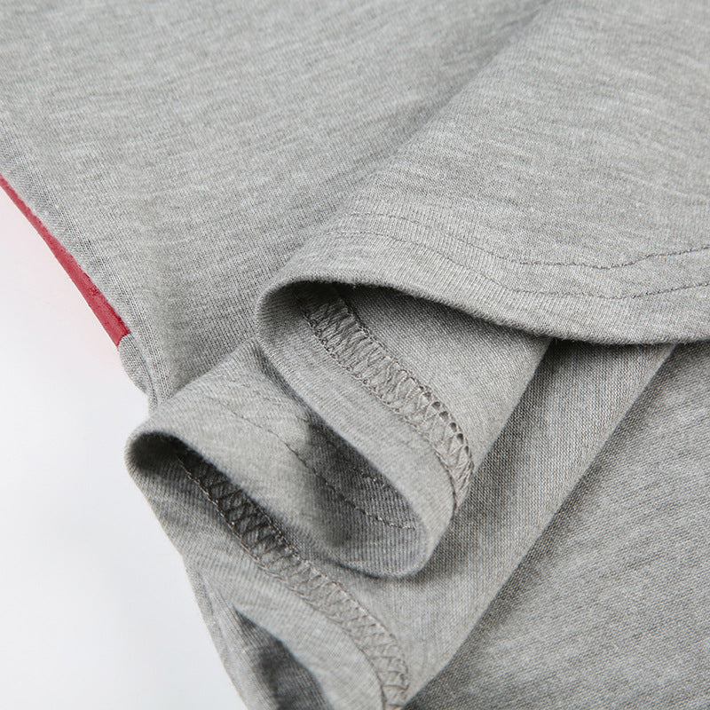 Street - Style Color - Block Paneled Off - Shoulder Crop Top