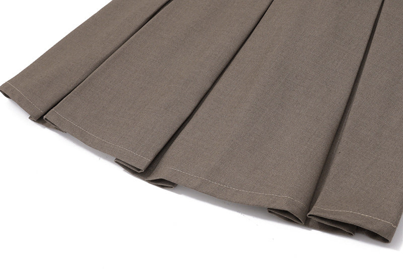 Bandeau Belted Pleated Dress