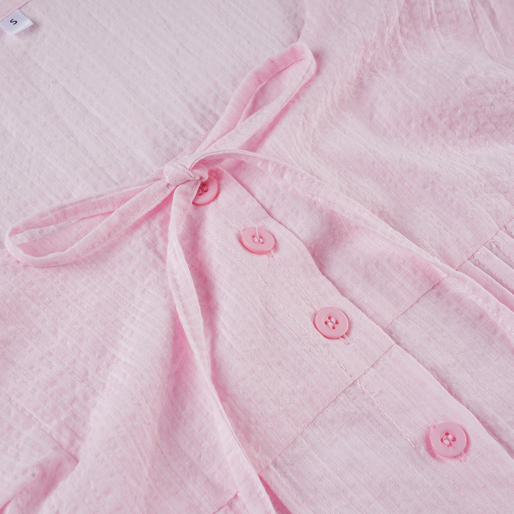 Sweetheart Bow - Front Puff Sleeve Top