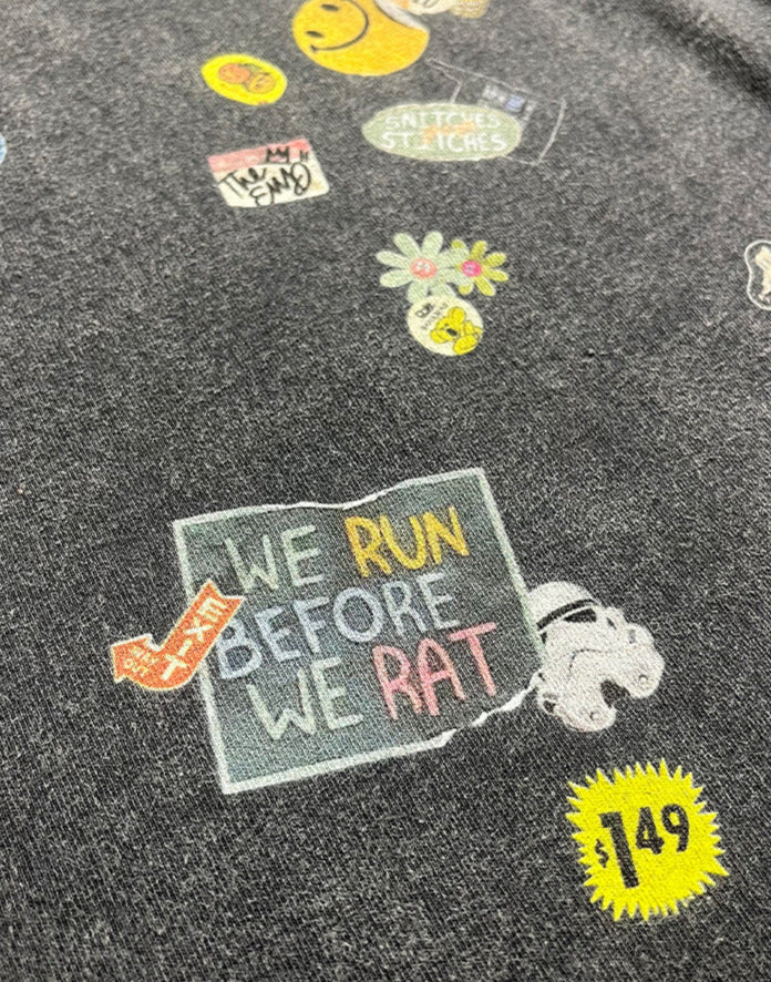 Fun & Stylish Washed Distressed Printed Short-Sleeve T-Shirt