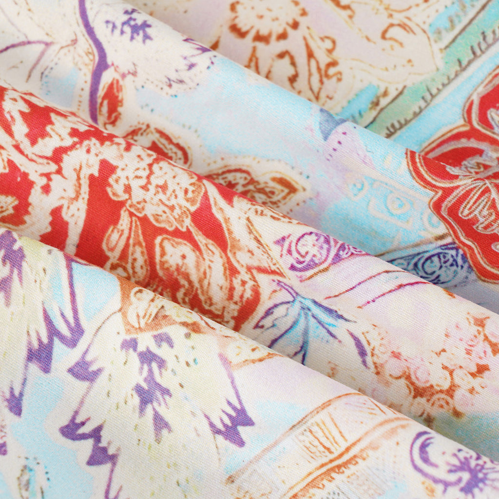 Romantic Printed Beaded - Strap Corset Top