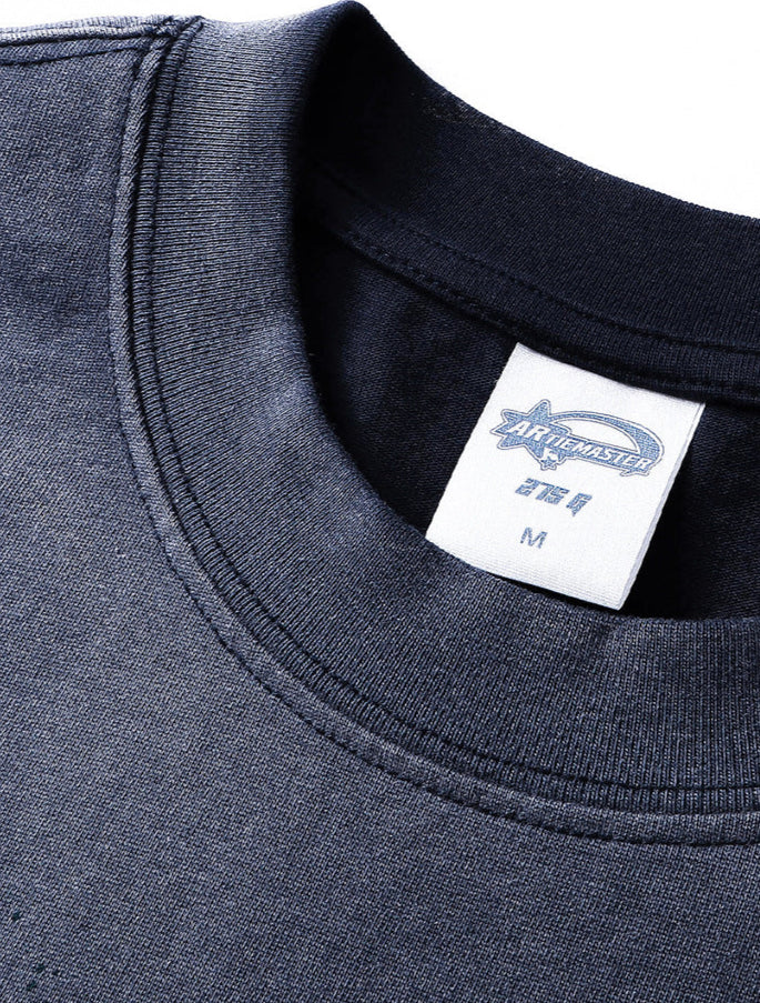Ink-Splashed Spray-Dyed Distressed Washed Vintage T-Shirt