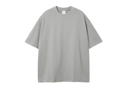 230G Double-Yarn Cotton Antimicrobial Solid Loose-Fit T-Shirt