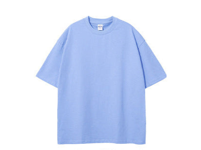 275g Earth-Tone Loose-Fit Solid Cotton T-Shirt