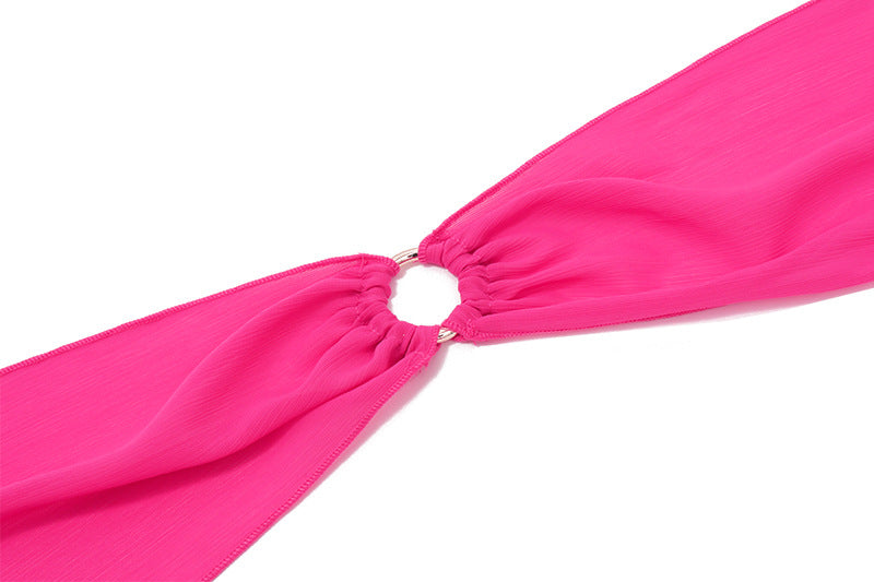 Loose Halter Neck Off - Shoulder Tunic Top