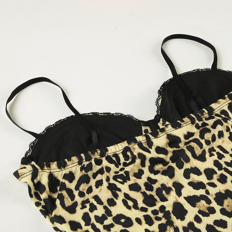 Spice Girl Leopard - Print Lace - Spliced Corset