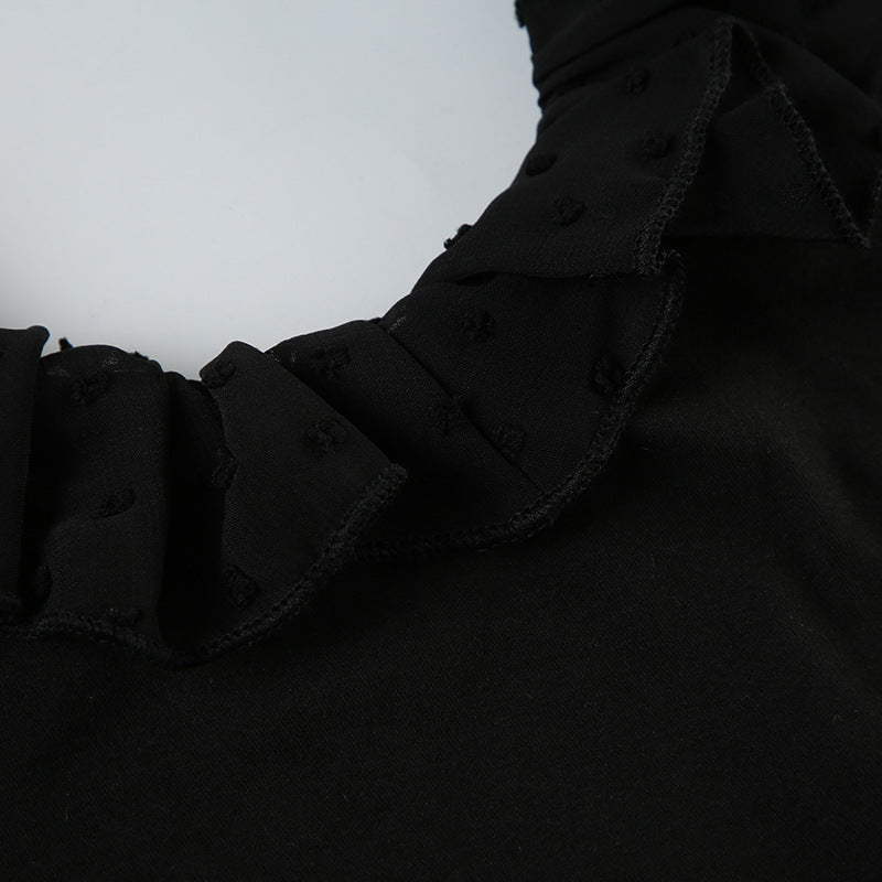 Ruffle - Trimmed Deep - V Sexy Crop Top