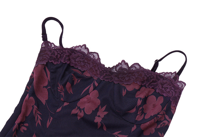 Vintage Floral Lace Slip Dress