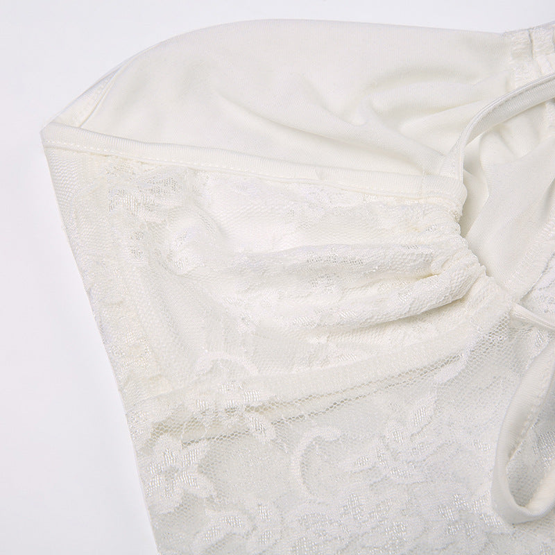 Lace Mesh Bandeau Top