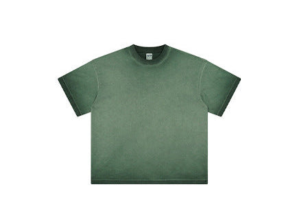 Dopamine - Inspired Washed Vintage Batik - Dyed Faded Round - Neck T - Shirt