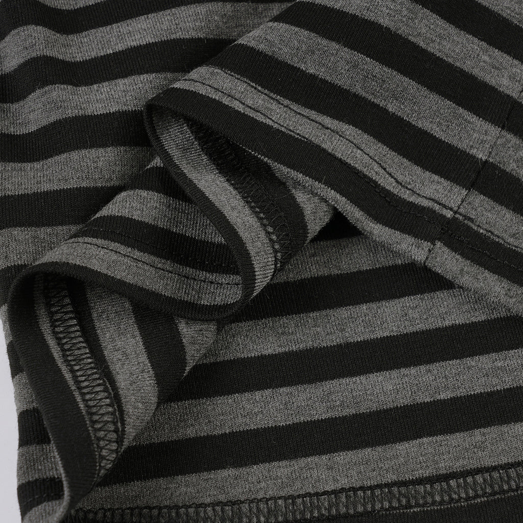 Vintage Striped Halter Deep - V Crop Top