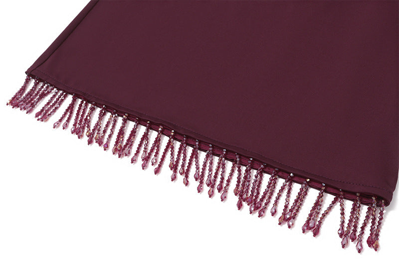 Halter Neck Tie - Up Fringe Bodycon Dress