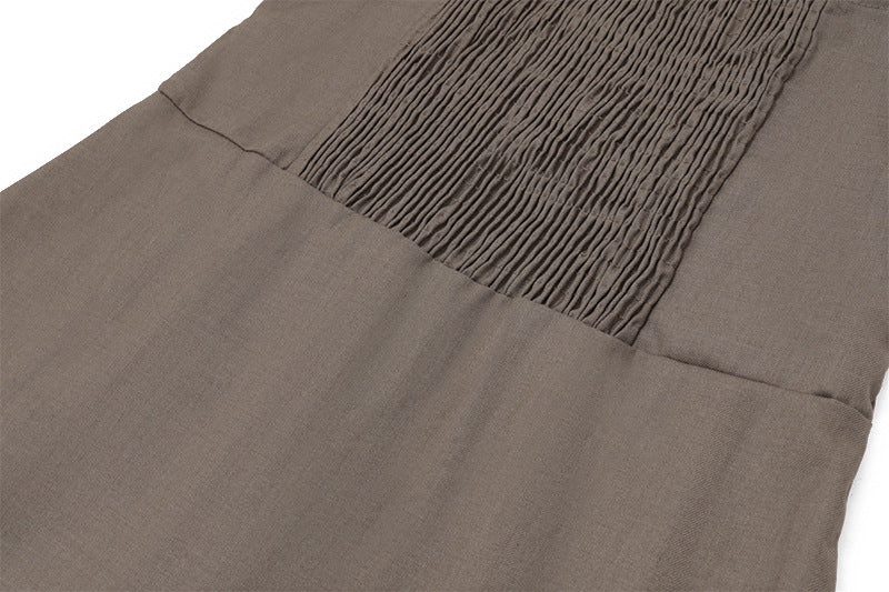 Bandeau Belted Pleated Dress