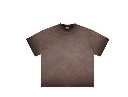 Dopamine - Inspired Washed Vintage Batik - Dyed Faded Round - Neck T - Shirt