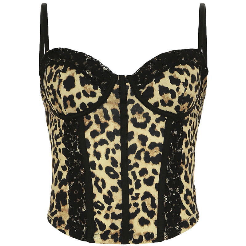 Spice Girl Leopard - Print Lace - Spliced Corset