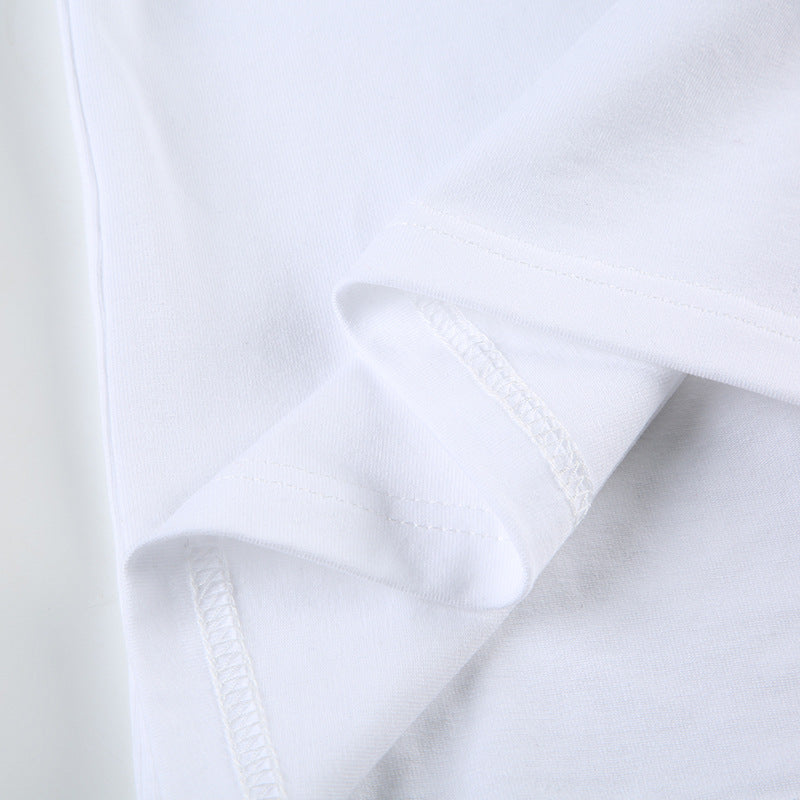 Leopard Lip Print LOVE Short - Sleeve T - Shirt