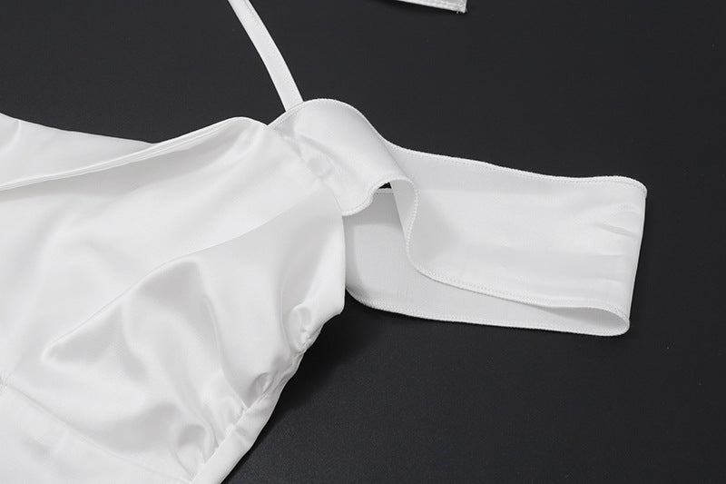 Sweet Twist Off - Shoulder Mini Dress