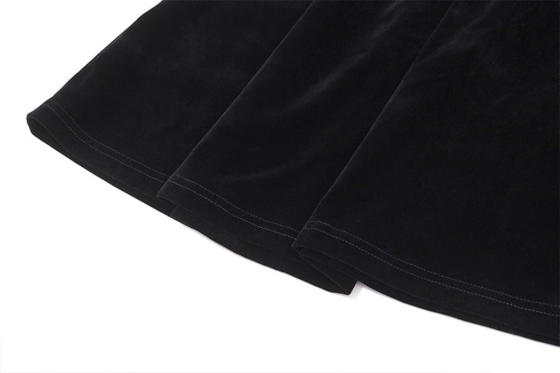 Velvet Bandeau Puff Mini Dress