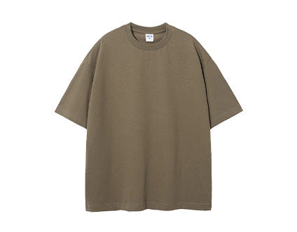 305G Earth-Tone Cotton Loose-Fit Essential T-Shirt