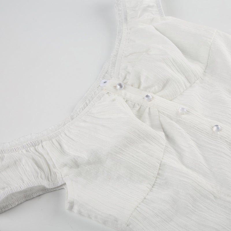 Off - Shoulder Ruffled Corset Top