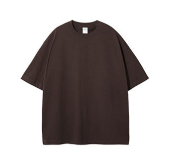 275g Earth-Tone Loose-Fit Solid Cotton T-Shirt
