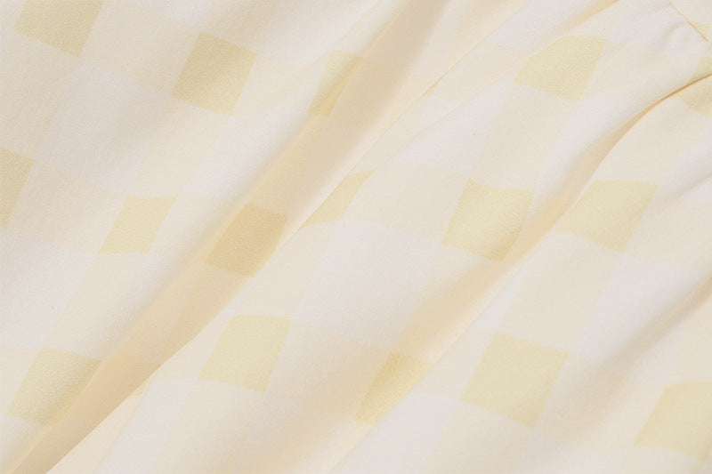 Sweet - Style V - Neck Checkered Dress