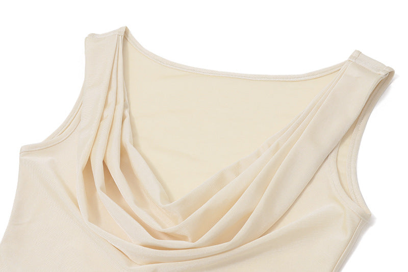 Draped Neckline Ruched Bodycon Dress