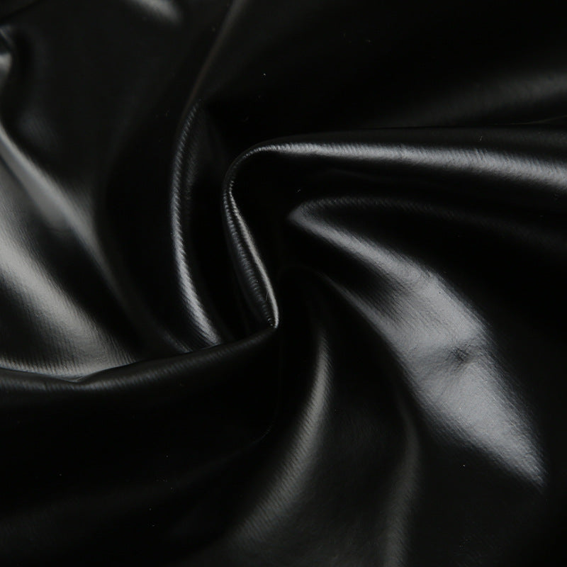 Lace - Leather Paneled Halter Corset Top