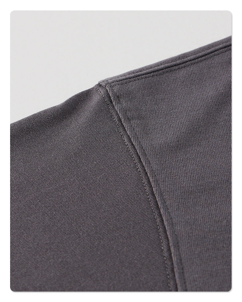 275g Earth-Tone Loose-Fit Solid Cotton T-Shirt