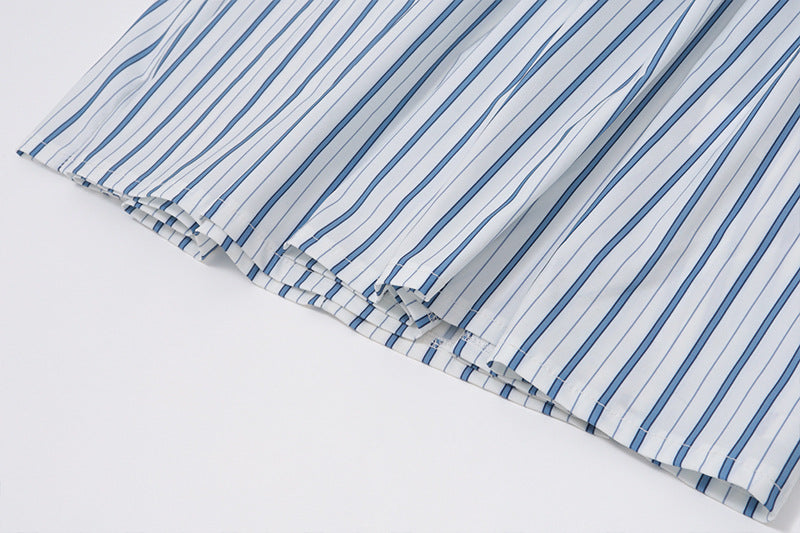 Striped Halter Tie - Front Maxi Dress