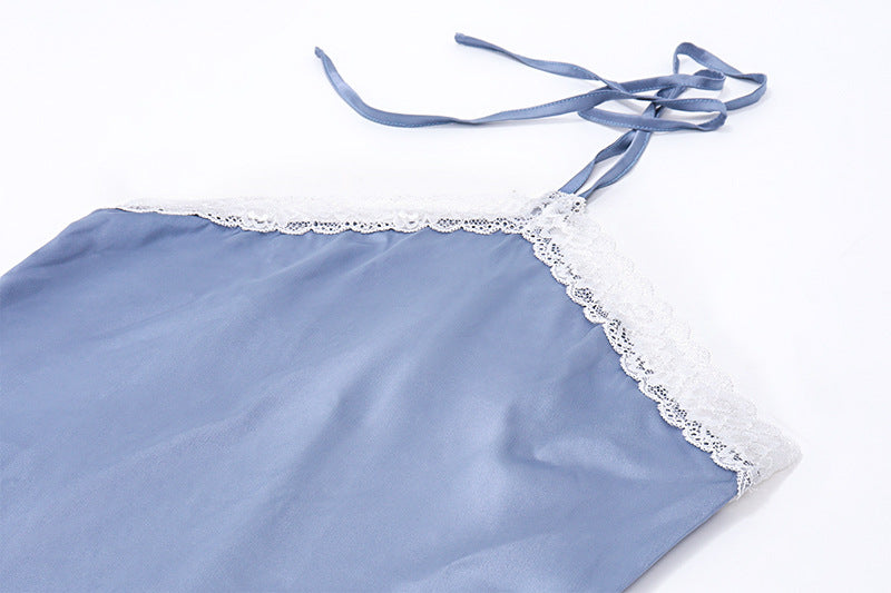 French Elegant Satin Lace Dress