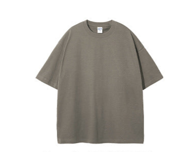275g Earth-Tone Loose-Fit Solid Cotton T-Shirt