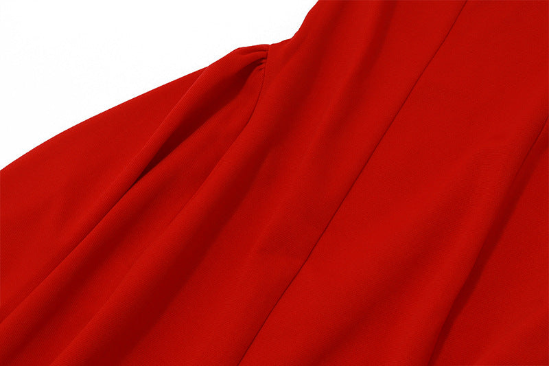 Evening - Style Satin Bandeau Flare Dress