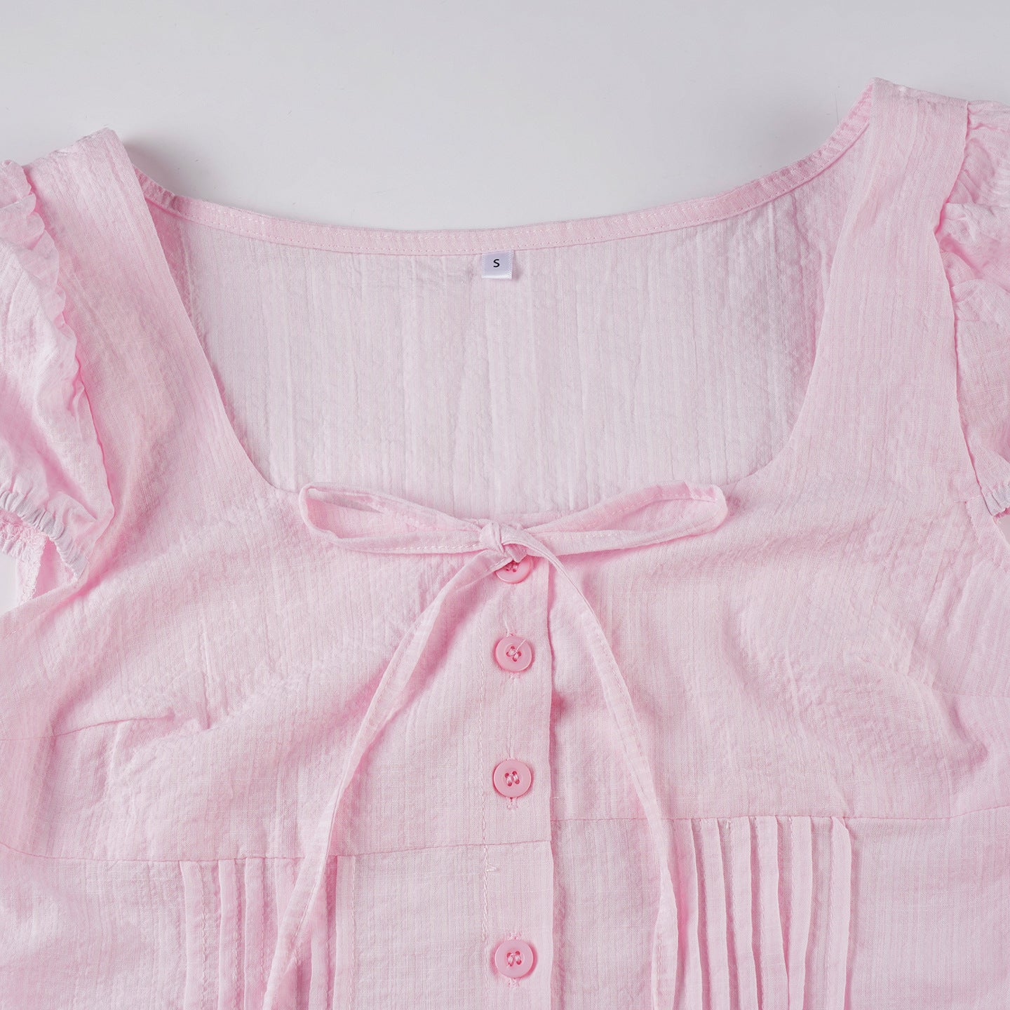 Sweetheart Bow - Front Puff Sleeve Top