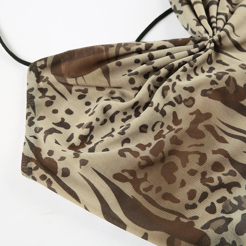 Spice Girl Leopard - Print Triangle - Cut Camisole