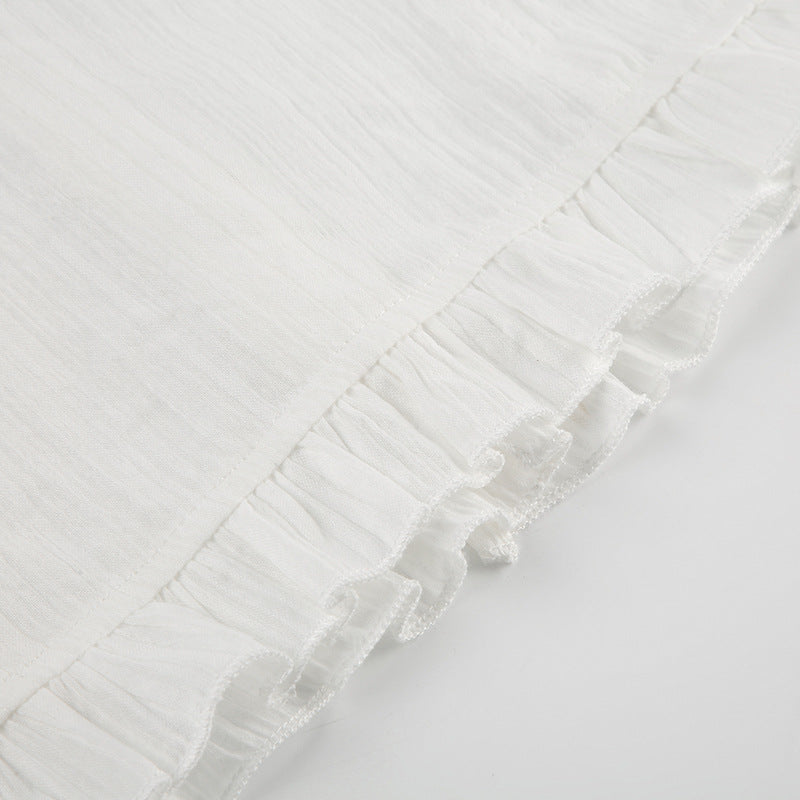 Off - Shoulder Ruffled Corset Top