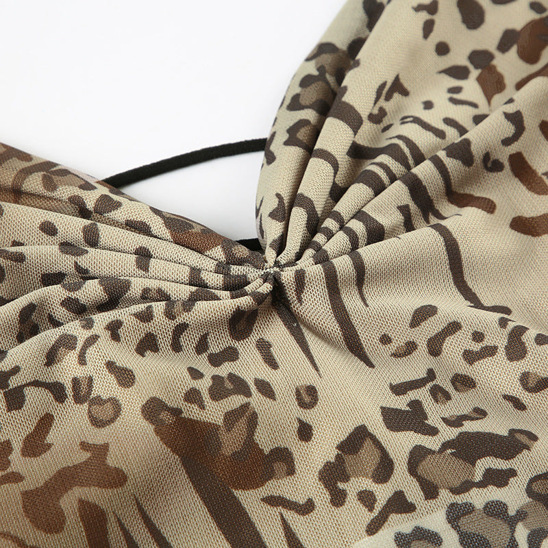 Spice Girl Leopard - Print Triangle - Cut Camisole