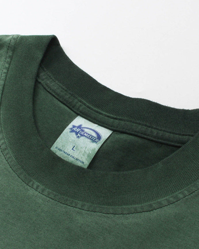 Dopamine - Inspired Washed Vintage Batik - Dyed Faded Round - Neck T - Shirt