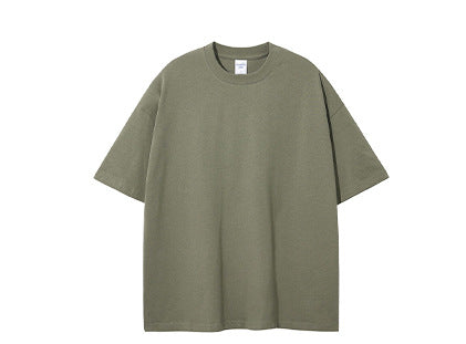 230G Double-Yarn Cotton Antimicrobial Solid Loose-Fit T-Shirt