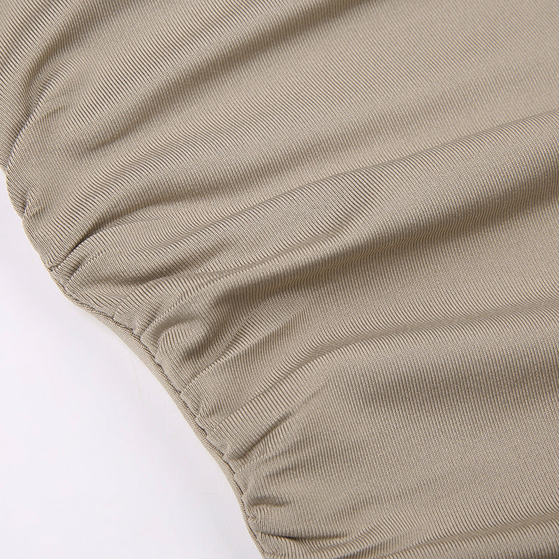 Street - Style Hooded Ruched Crop Top