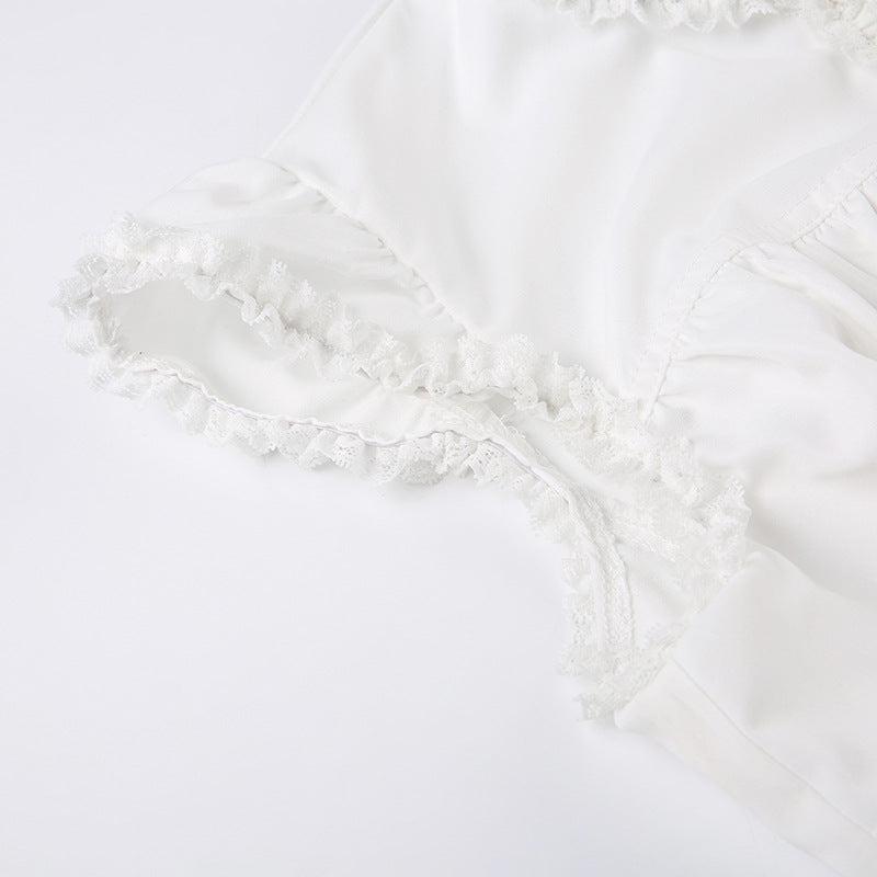 French Court - style Lace - Spliced Lace - Up Corset Top