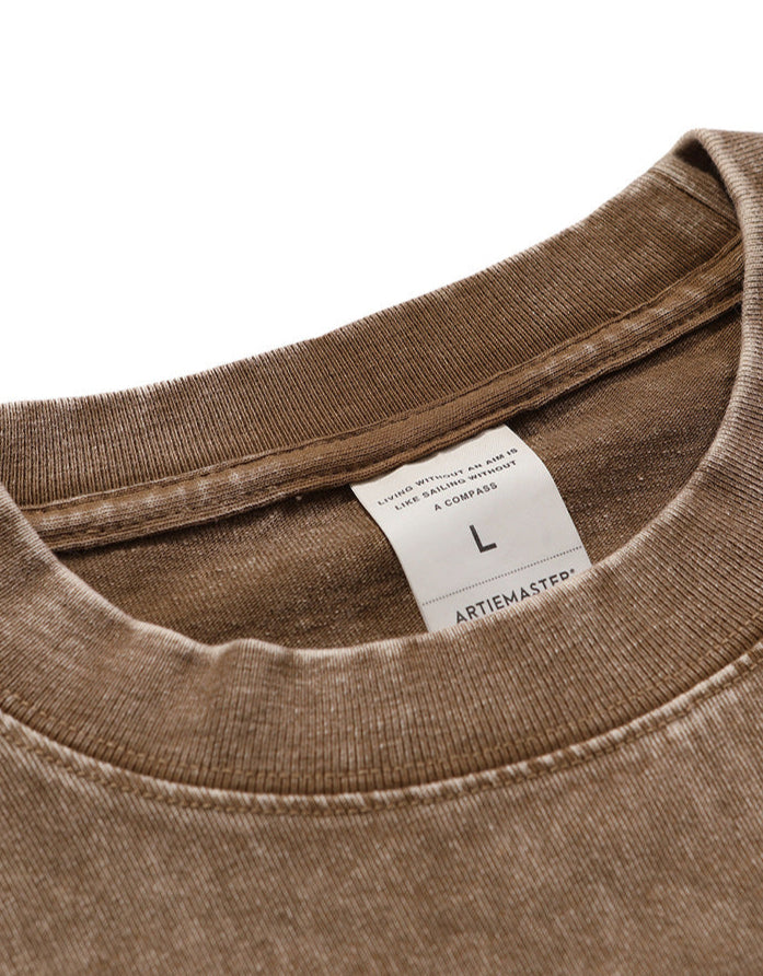High-Street Vintage Snow-Wash Batik Washed T-Shirt