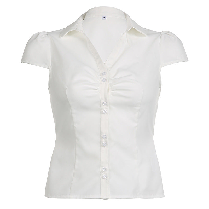 Minimalist Short - Sleeve White Work Shirt