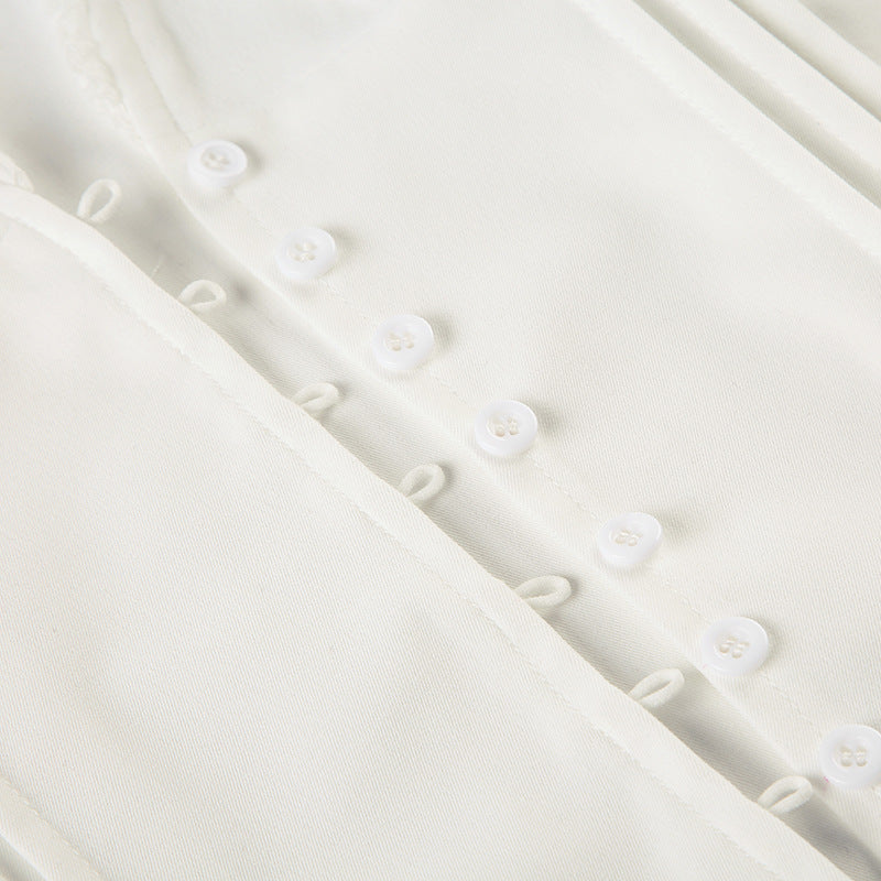 Elegant French V-Neck Lace Top