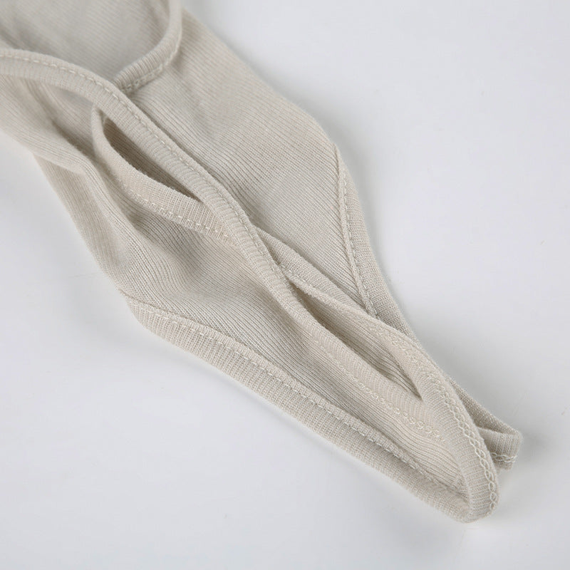 Functional - Style Strappy Cut - Out Long - Sleeve Top