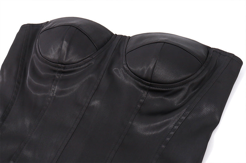 Satin Bandeau Bodycon Dress