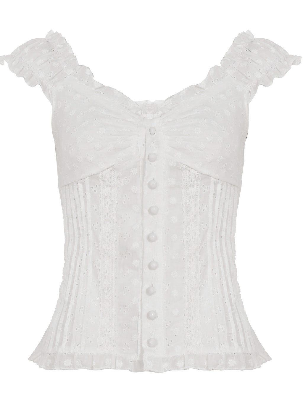 Vintage French Broderie Anglaise Top