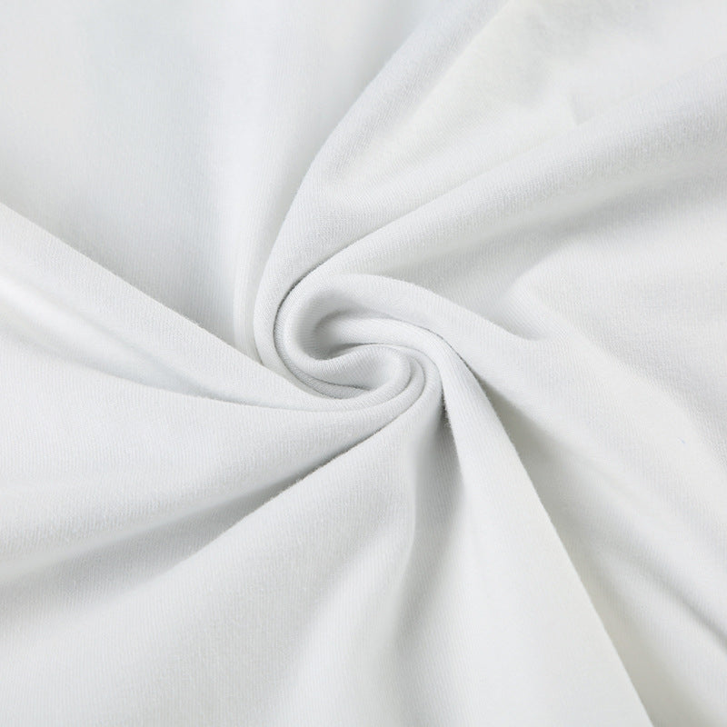 Cat - Printed Irregular Off - Shoulder Short - Sleeve T - Shirt