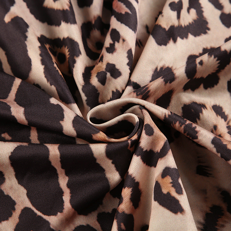 Leopard Print Lace - Trimmed Crop Top