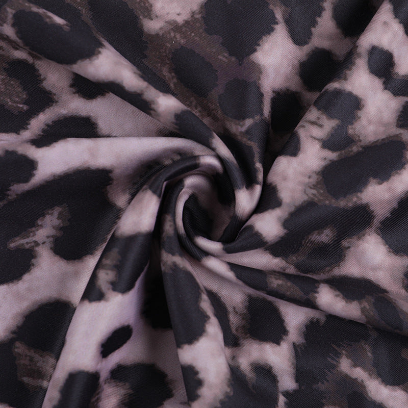 Leopard Print Ruffle Strap Maxi Dress